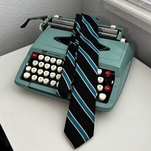 Black and Blue Striped Men's Tie